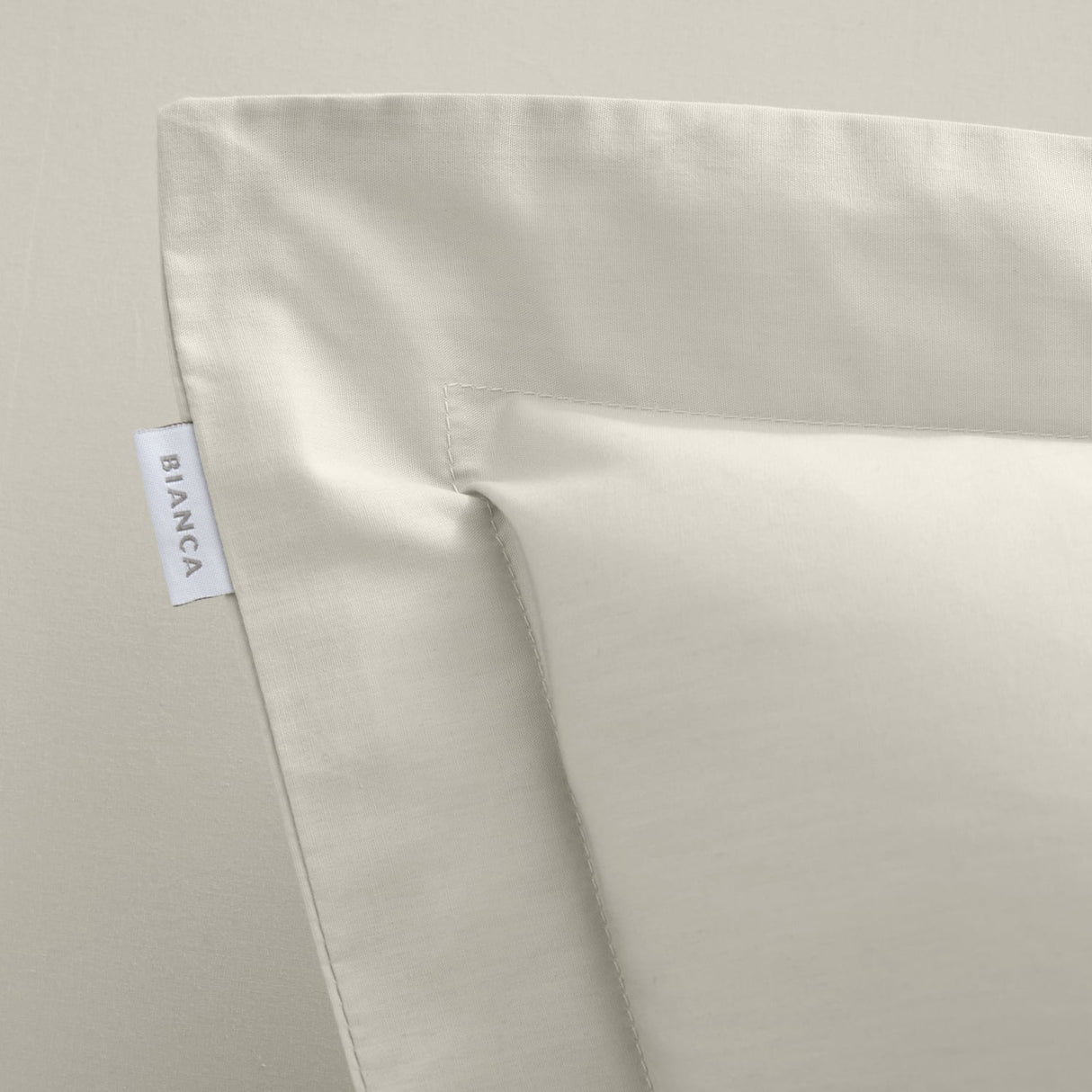 Bianca Fine Linens 200 Thread Count Cotton Percale Pillowcases - 200 Thread Count Percale Oxford Pillowcase Pair Cream (1)