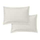Bianca Fine Linens 200 Thread Count Cotton Percale Pillowcases - 200 Thread Count Percale Oxford Pillowcase Pair Cream