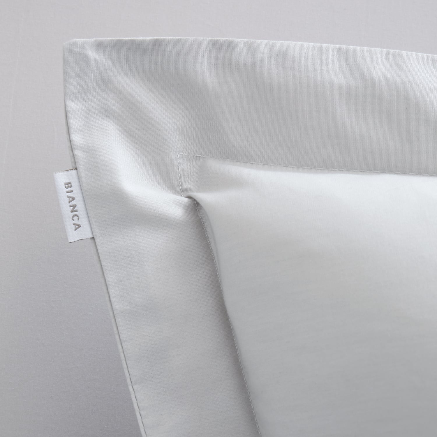 Bianca Fine Linens 200 Thread Count Cotton Percale Pillowcases - 200 Thread Count Percale Oxford Pillowcase Pair Grey
