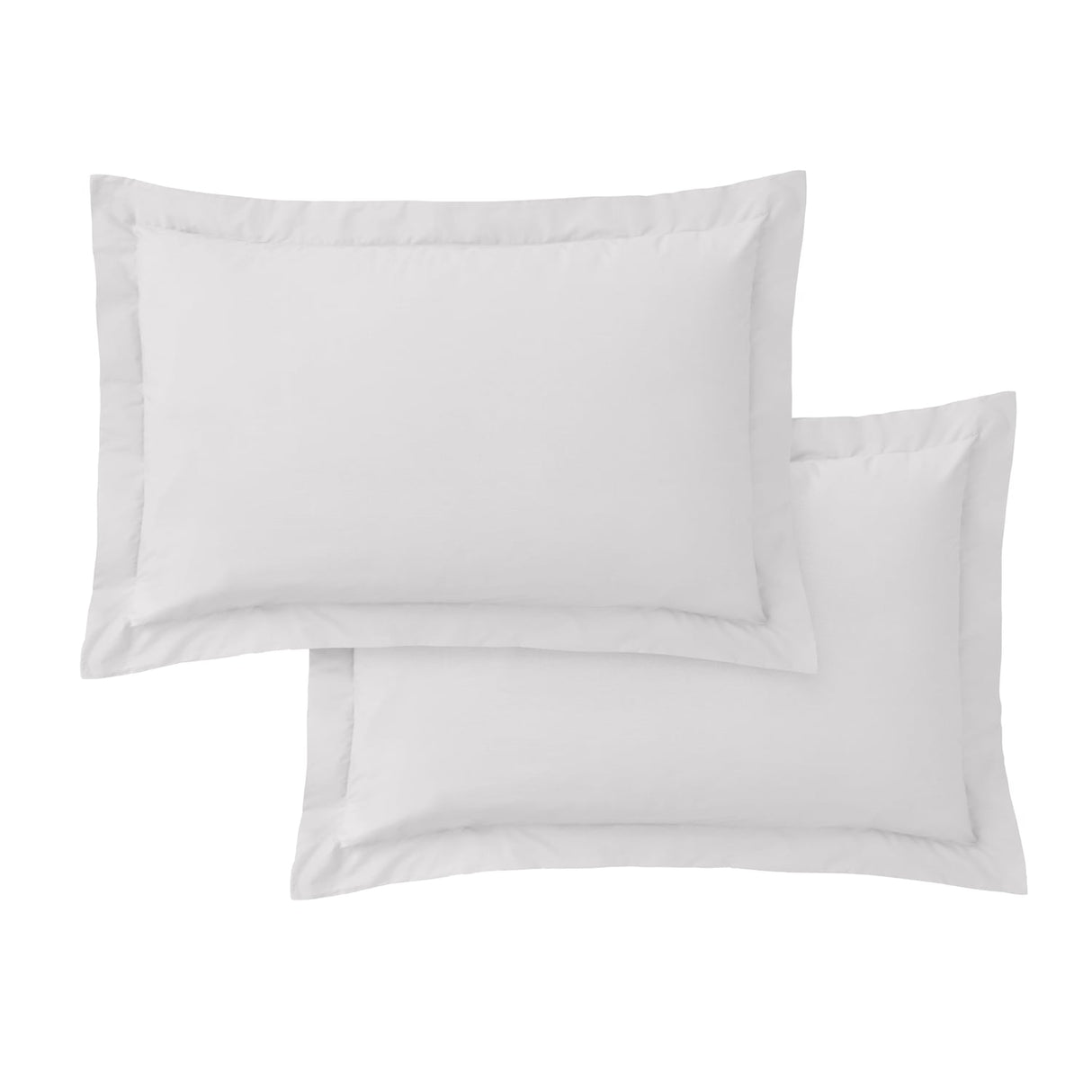 Bianca Fine Linens 200 Thread Count Cotton Percale Pillowcases - 200 Thread Count Percale Oxford Pillowcase Pair Grey