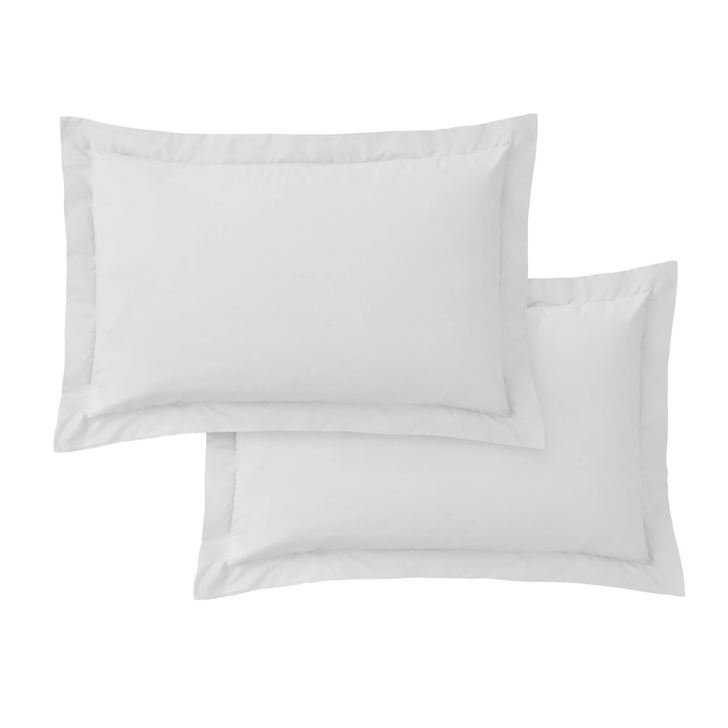Bianca Fine Linens 200 Thread Count Cotton Percale Pillowcases - 200 Thread Count Percale Oxford Pillowcase Pair Grey