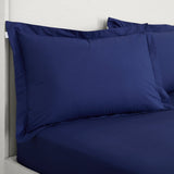 Bianca Fine Linens 200 Thread Count Cotton Percale Pillowcases - 200 Thread Count Percale Oxford Pillowcase Pair Navy