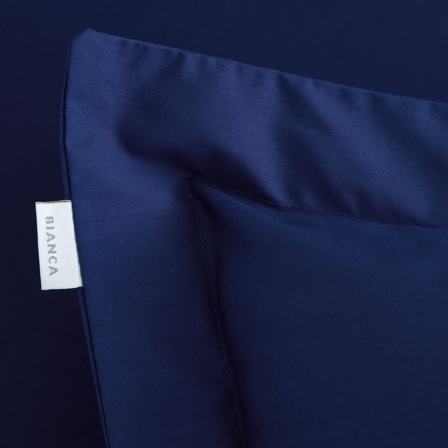 Bianca Fine Linens 200 Thread Count Cotton Percale Pillowcases - 200 Thread Count Percale Oxford Pillowcase Pair Navy