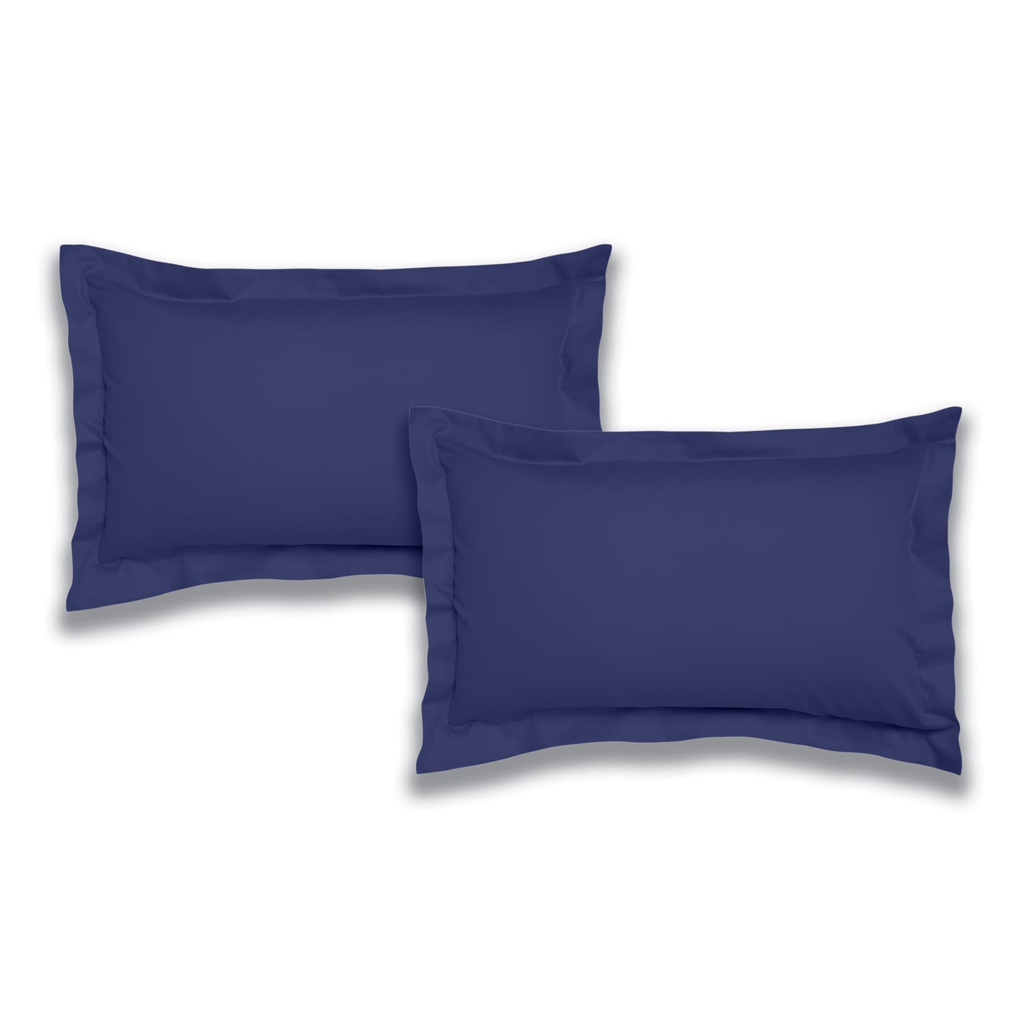Bianca Fine Linens 200 Thread Count Cotton Percale Pillowcases - 200 Thread Count Percale Oxford Pillowcase Pair Navy