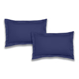 Bianca Fine Linens 200 Thread Count Cotton Percale Pillowcases - 200 Thread Count Percale Oxford Pillowcase Pair Navy
