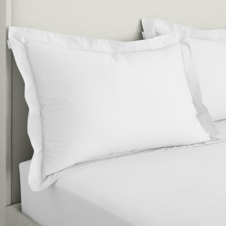 Bianca Fine Linens 200 Thread Count Cotton Percale Pillowcases - 200 Thread Count Percale Oxford Pillowcase Pair White
