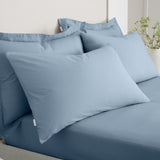 Bianca Fine Linens 200 Thread Count Cotton Percale Pillowcases - 200 Thread Count Percale Standard Pillowcases Blue