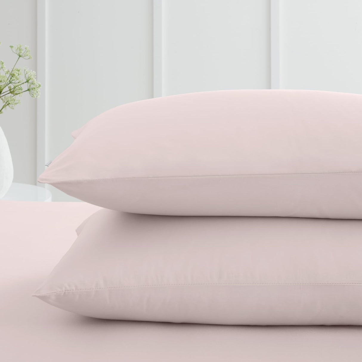 Bianca Fine Linens 200 Thread Count Cotton Percale Pillowcases - 200 Thread Count Percale Standard Pillowcase Pair Blush