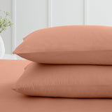 Bianca Fine Linens 200 Thread Count Cotton Percale Pillowcases - 200 Thread Count Percale Standard Pillowcase Pair Clay