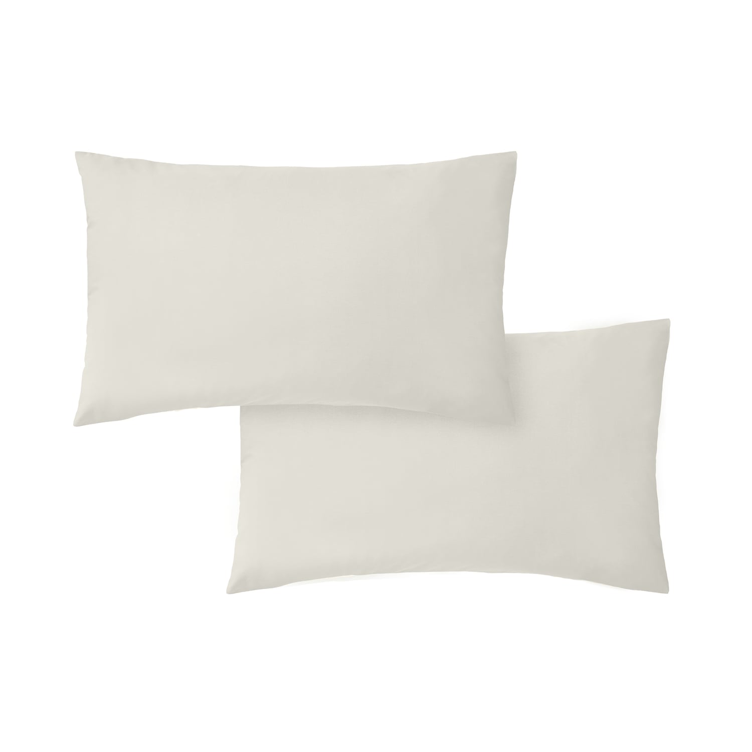 Bianca Fine Linens 200 Thread Count Cotton Percale Pillowcases - 200 Thread Count Percale Standard Pillowcase Pair Cream