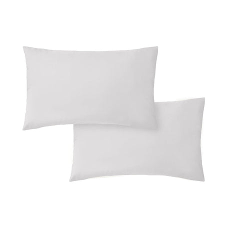 Bianca Fine Linens 200 Thread Count Cotton Percale Pillowcases - 200 Thread Count Percale Standard Pillowcase Pair Grey