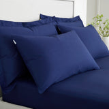 Bianca Fine Linens 200 Thread Count Cotton Percale Pillowcases - 200 Thread Count Percale Standard Pillowcase Pair Navy