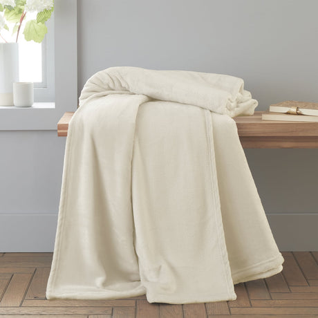 Catherine Lansfield Raschel Velvet Touch Throw – Cream – 130cm x 170cm