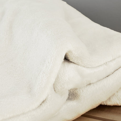 Catherine Lansfield Raschel Velvet Touch Throw – Cream – 130cm x 170cm - Extra Large Raschel Velvet Touch Cream