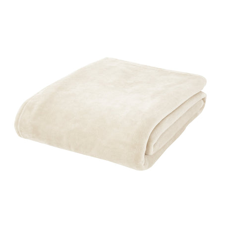 Catherine Lansfield Raschel Velvet Touch Throw – Cream – 130cm x 170cm - Extra Large Raschel Velvet Touch Cream