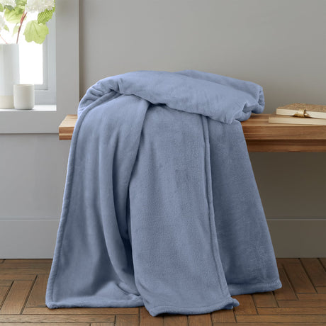 Catherine Lansfield Raschel Velvet Touch Throw – Blue – 130cm x 170cm / 200cm x 240cm