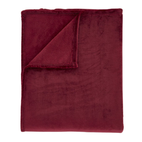 Catherine Lansfield Raschel Velvet Touch Throw – Red – 130cm x 170cm - Raschel Red Throw