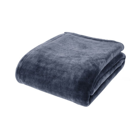 Catherine Lansfield Raschel Velvet Touch Throw – Navy – 130cm x 170cm / 200cm x 240cm - Raschel Throw Navy