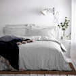 Hebden Mélange Stripe Duvet Cover Set - Grey