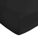 Bianca 400 Thread Count Sateen 36cm Deep Black 100% Cotton Fitted Sheet - 400 Thread Count Cotton Fitted Sheet Black