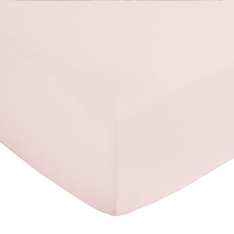 Bianca Fine Linens 400 Thread Count Sateen 36cm Deep Blush 100% Cotton Fitted Sheet - 400 Thread Count Cotton Fitted Sheet Blush