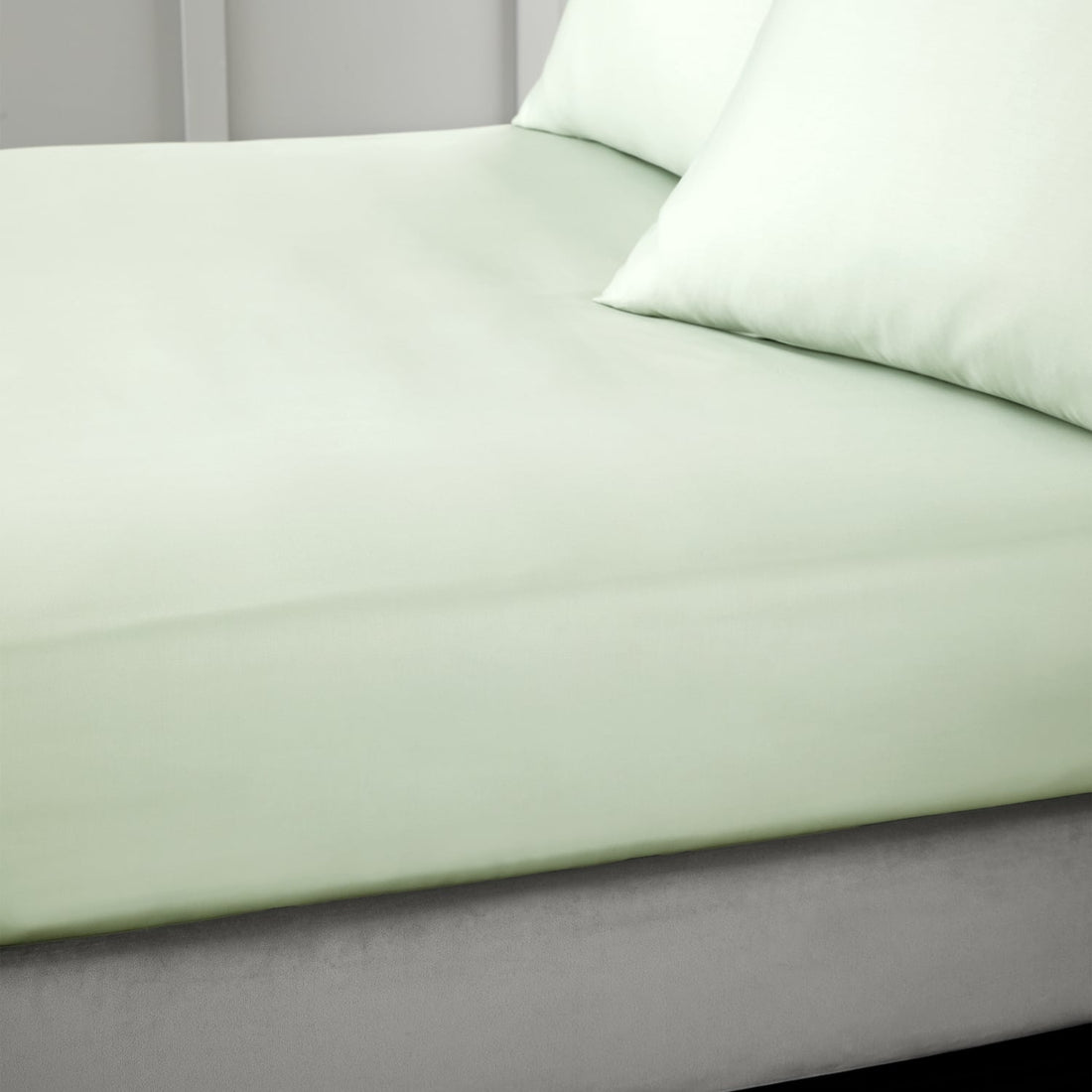 Bianca Fine Linens 400 Thread Count Sateen 36cm Deep Green 100% Cotton Fitted Sheet