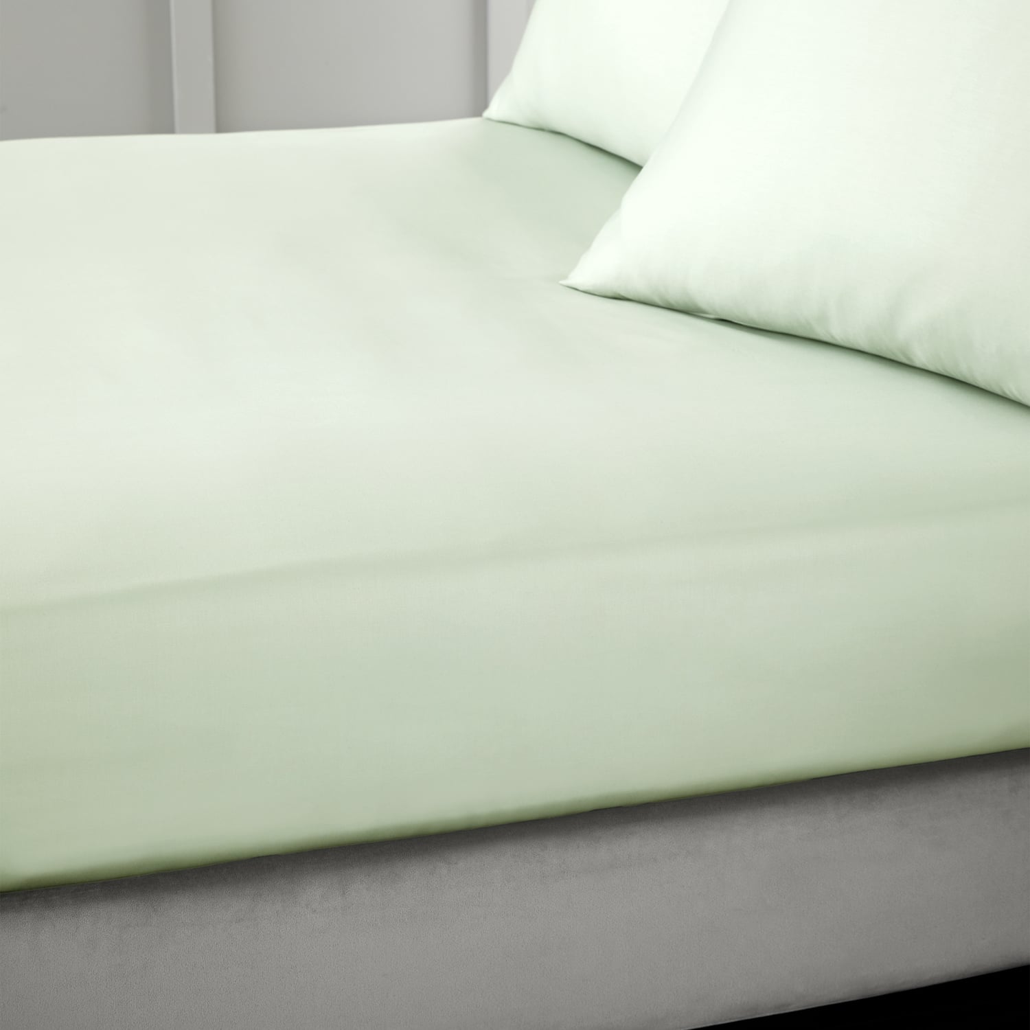 Bianca Fine Linens 400 Thread Count Sateen 36cm Deep Green 100% Cotton Fitted Sheet