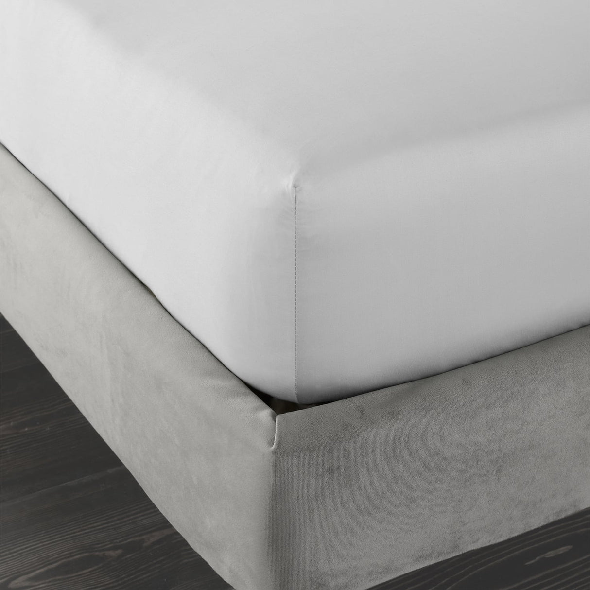 Bianca Fine Linens 400 Thread Count Sateen 36cm Deep Dove Grey 100% Cotton Fitted Sheet - 400 Thread Count Cotton Fitted Sheet Grey