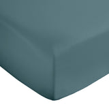 Bianca 400 Thread Count Sateen 36cm Deep Teal 100% Cotton Fitted Sheet - 400 Thread Count Cotton Fitted Sheet Teal
