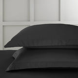Bianca Fine Linens 400 Thread Count Cotton Sateen Pillowcases - 400 Thread Count Cotton Oxford Pillowcase Pair Black