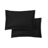 Bianca Fine Linens 400 Thread Count Cotton Sateen Pillowcases - 400 Thread Count Cotton Oxford Pillowcase Pair Black