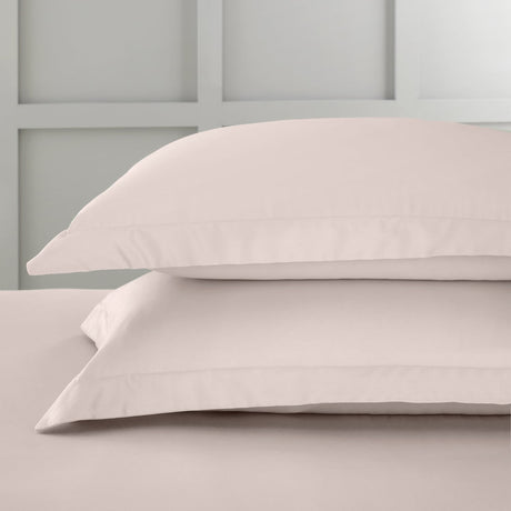 Bianca Fine Linens 400 Thread Count Cotton Sateen Pillowcases - 400 Thread Count Cotton Oxford Pillowcase Pair Blush
