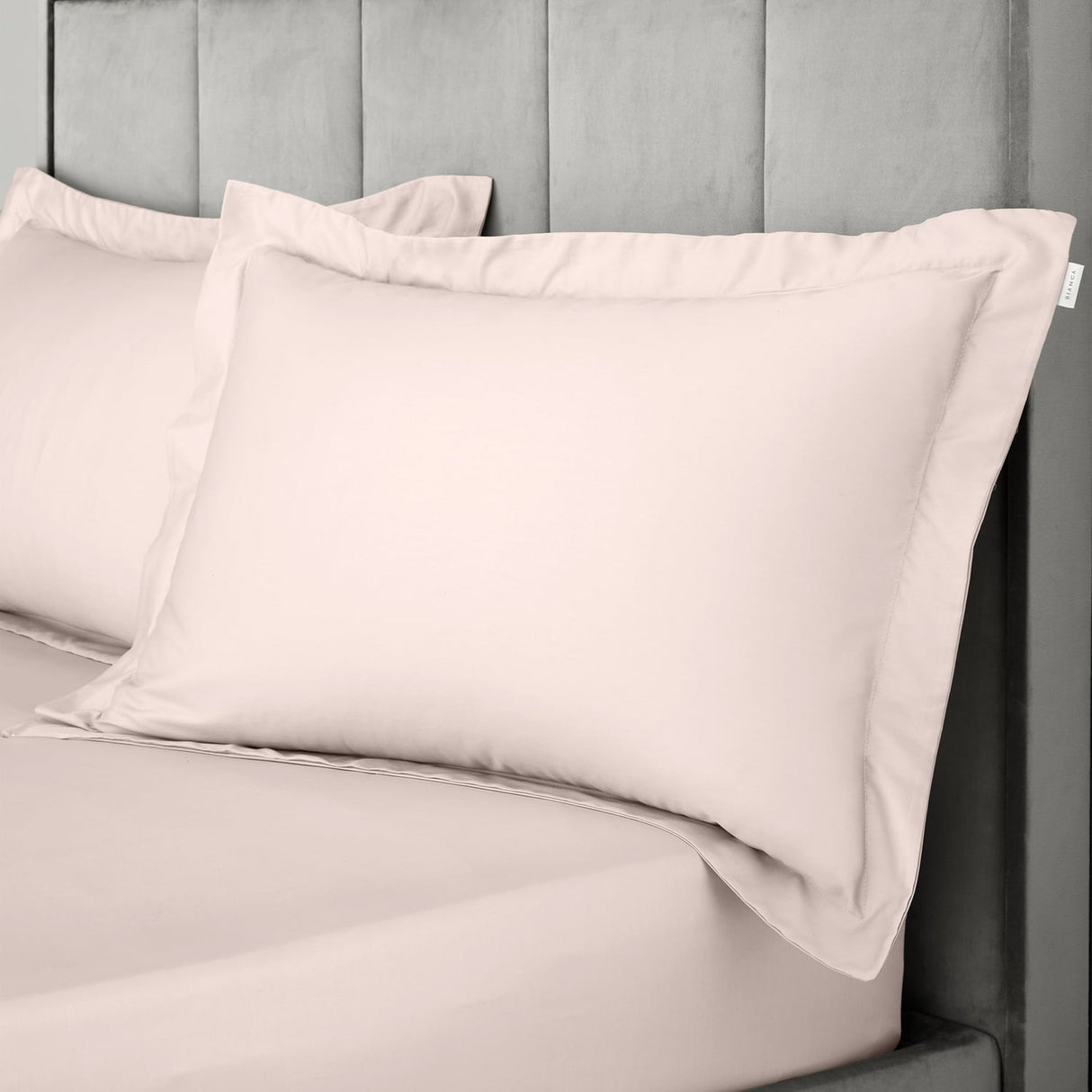 Bianca Fine Linens 400 Thread Count Cotton Sateen Pillowcases - 400 Thread Count Cotton Oxford Pillowcase Pair Blush