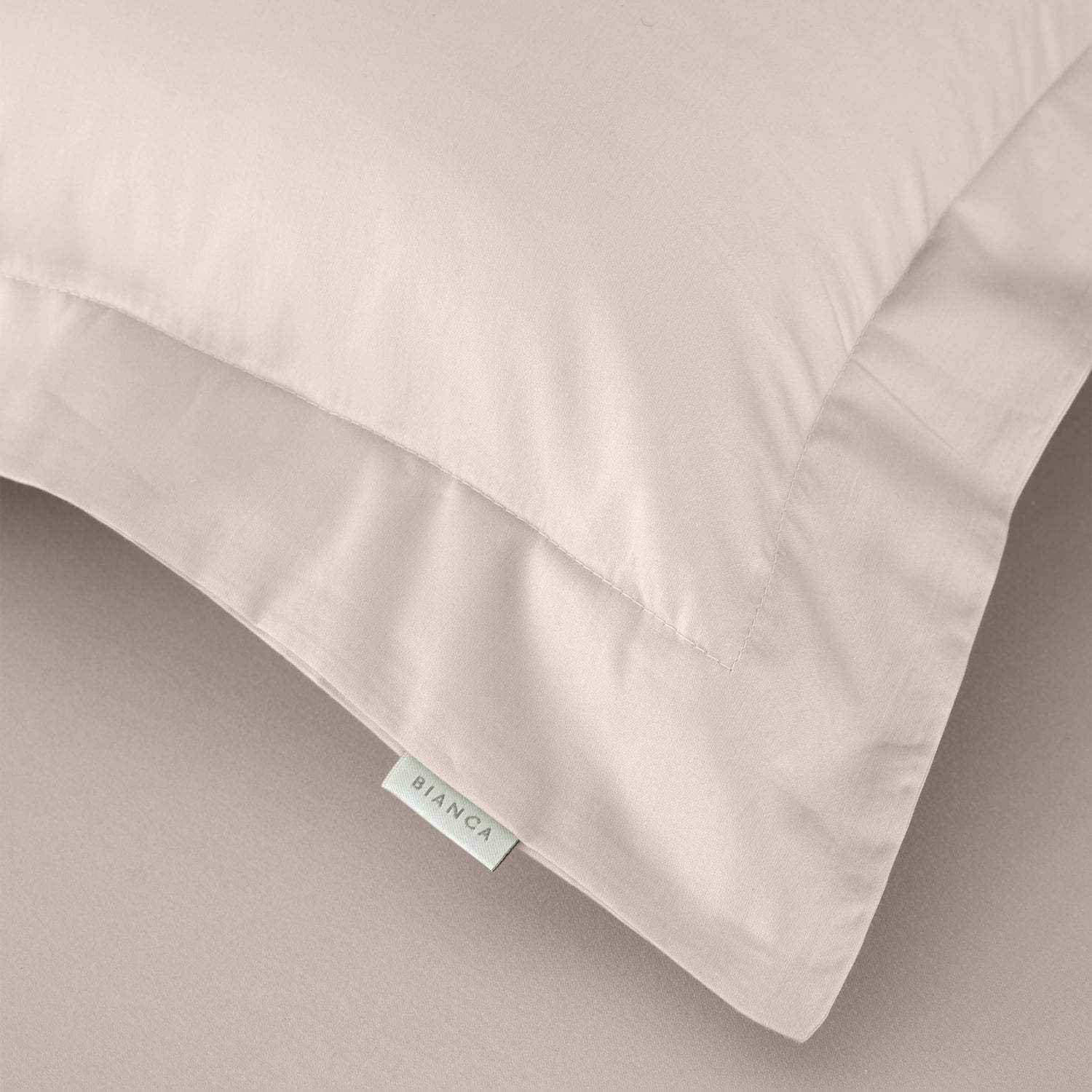 Bianca Fine Linens 400 Thread Count Cotton Sateen Pillowcases - 400 Thread Count Cotton Oxford Pillowcase Pair Blush