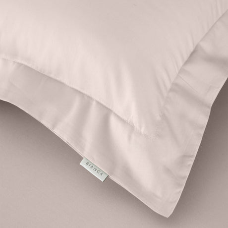 Bianca Fine Linens 400 Thread Count Cotton Sateen Pillowcases - 400 Thread Count Cotton Oxford Pillowcase Pair Blush
