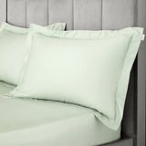 Bianca Fine Linens 400 Thread Count Cotton Sateen Pillowcases - 400 Thread Count Cotton Oxford Pillowcase Pair Green