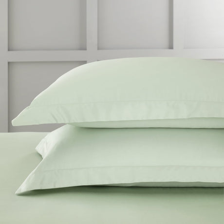 Bianca Fine Linens 400 Thread Count Cotton Sateen Pillowcases - 400 Thread Count Cotton Oxford Pillowcase Pair Green