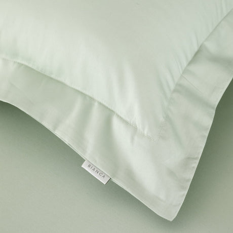 Bianca Fine Linens 400 Thread Count Cotton Sateen Pillowcases - 400 Thread Count Cotton Oxford Pillowcase Pair Green