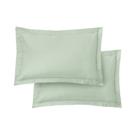 Bianca Fine Linens 400 Thread Count Cotton Sateen Pillowcases - 400 Thread Count Cotton Oxford Pillowcase Pair Green