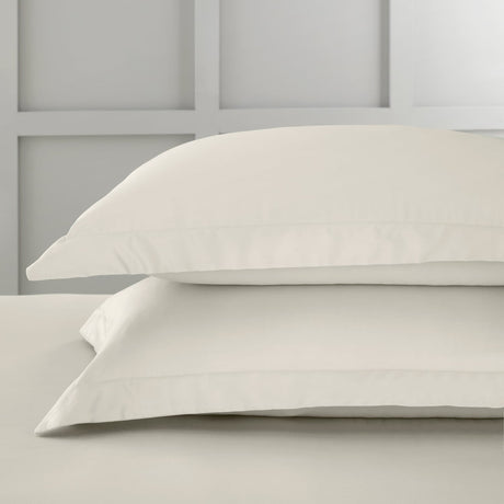 Bianca Fine Linens 400 Thread Count Cotton Sateen Pillowcases - 400 Thread Count Cotton Oxford Pillowcase Pair Oyster