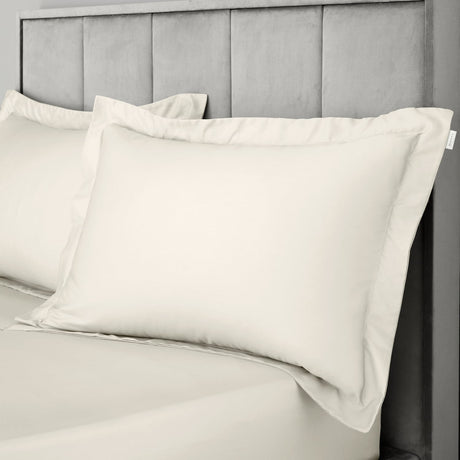 Bianca Fine Linens 400 Thread Count Cotton Sateen Pillowcases - 400 Thread Count Cotton Oxford Pillowcase Pair Oyster