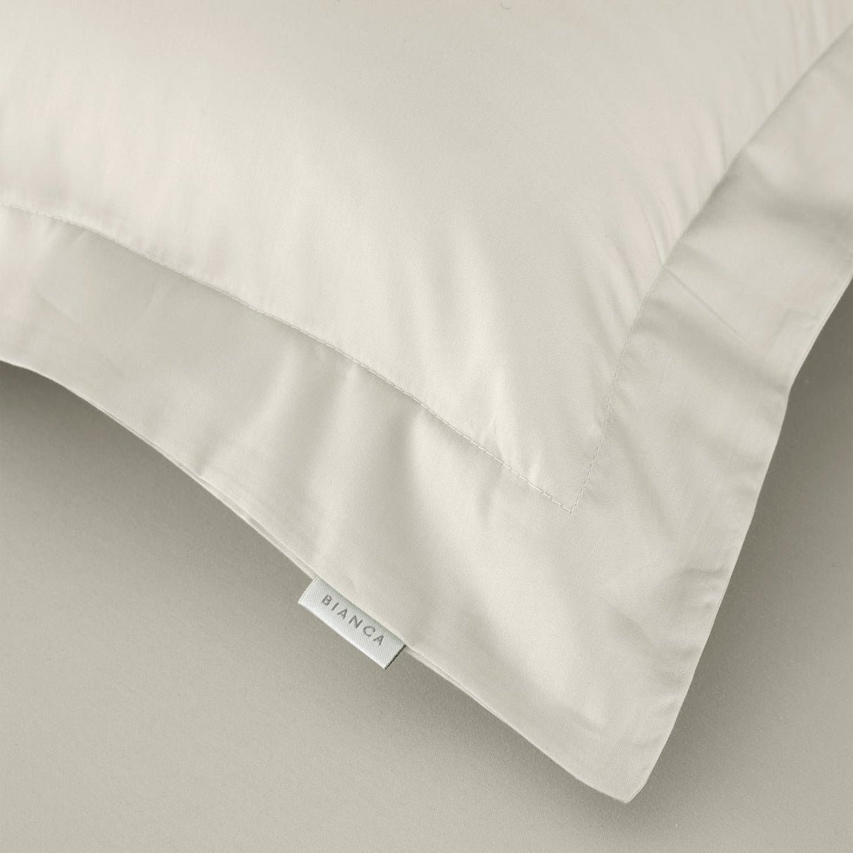 Bianca Fine Linens 400 Thread Count Cotton Sateen Pillowcases - 400 Thread Count Cotton Oxford Pillowcase Pair Oyster