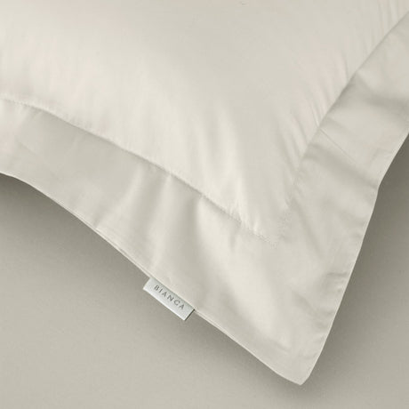 Bianca Fine Linens 400 Thread Count Cotton Sateen Pillowcases - 400 Thread Count Cotton Oxford Pillowcase Pair Oyster