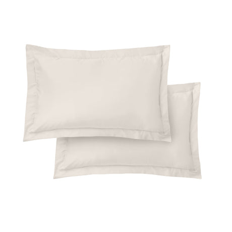 Bianca Fine Linens 400 Thread Count Cotton Sateen Pillowcases - 400 Thread Count Cotton Oxford Pillowcase Pair Oyster