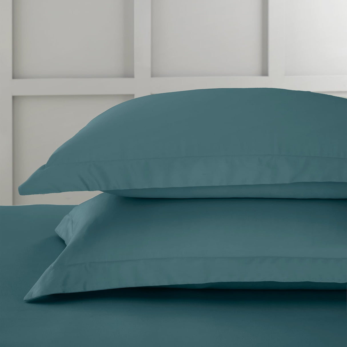 Bianca Fine Linens 400 Thread Count Cotton Sateen Pillowcases - 400 Thread Count Cotton Oxford Pillowcase Pair Teal