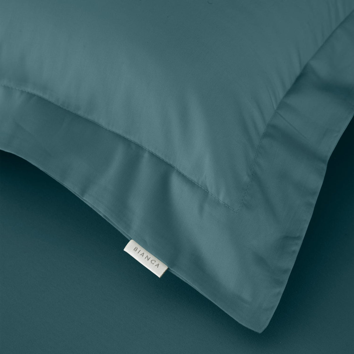 Bianca Fine Linens 400 Thread Count Cotton Sateen Pillowcases - 400 Thread Count Cotton Oxford Pillowcase Pair Teal