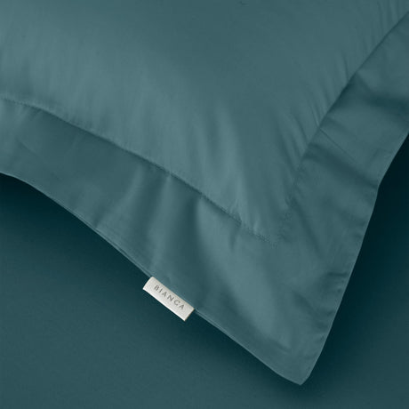 Bianca Fine Linens 400 Thread Count Cotton Sateen Pillowcases - 400 Thread Count Cotton Oxford Pillowcase Pair Teal