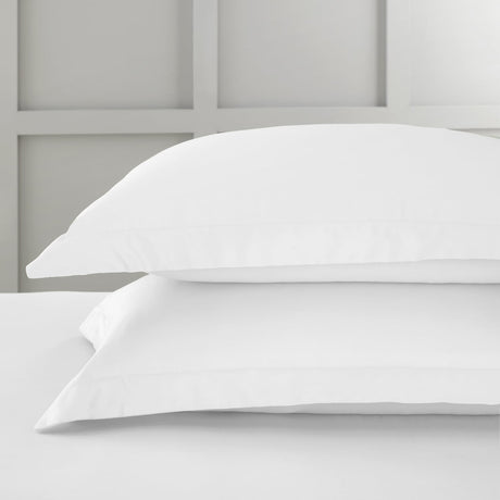 Bianca Fine Linens 400 Thread Count Cotton Sateen Pillowcases - 400 Thread Count Cotton Oxford Pillowcase Pair White