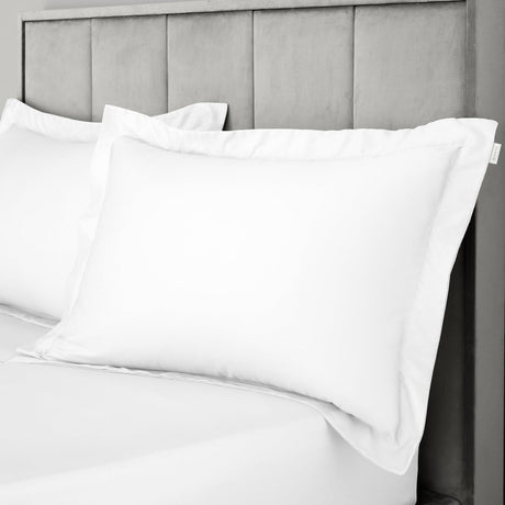 Bianca Fine Linens 400 Thread Count Cotton Sateen Pillowcases - 400 Thread Count Cotton Oxford Pillowcase Pair White