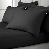 Bianca Fine Linens 400 Thread Count Cotton Sateen Pillowcases - 400 Thread Count Cotton Stanard Pillowcase Pair Black